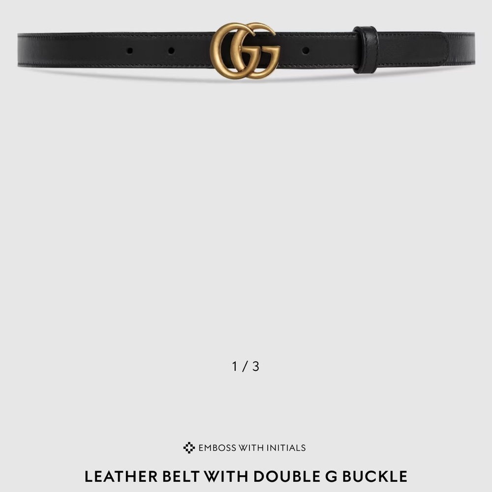 Women’s Gucci double G black leather belt size 80